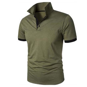 Chemises polo en coton en gros pour hommes avec impression de logo personnalisé, manches courtes, broderie, fournisseur de polos - Product Image 1