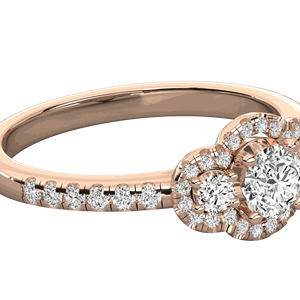 Anillo de Compromiso con Halo de Diamantes Redondos en Micro Engaste - Product Image 1