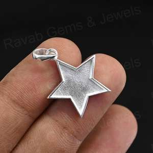 Colgante de Plata de Ley 925 Auténtica con Forma de Estrella Universal de 20 mm, Engaste de Resina, Joyería Personalizada con Logotipo, Recuerdo de Leche Materna - Product Image 6