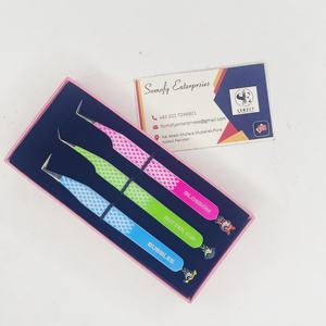 Pince à épiler Somofy Enterprises Powderpuff Bottom Design, faite à la main, de précision, durable, en acier inoxydable, 10 mm de longueur, à dents - Product Image 5