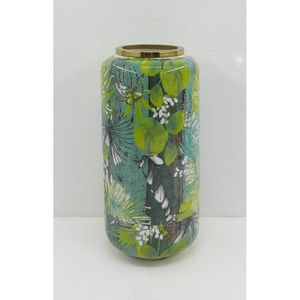 Diseño tradicional florero de metal calcomanía esmalte acabado para sala de estar hogar Decoración de mesa hecho a mano personalizado a granel - Product Image 2