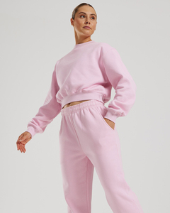 Femmes 100% coton éponge polaire pantalons de survêtement confortable hiver pleine longueur Joggers doux au toucher respirant ample haut lavé - Product Image 5