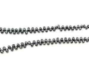 Diamantes negros 3,8mm facetados Briolette Teardrop Beads Fancy Shape Stone Beads para la fabricación de joyas en línea al por mayor - Product Image 2