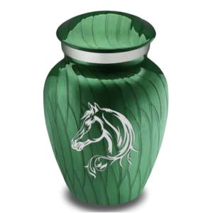 Urnes souvenir de couleur blanche en aluminium de haute qualité avec nouveau design de cheval et jante argentée - Product Image 5
