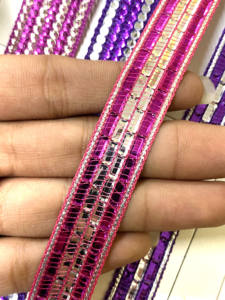 1.5cm bricolage Mini pompon dentelle garniture couleur unie Double rangée cuivre petite boule paillettes Tulle tresse artisanat décorations ruban accessoire - Product Image 6