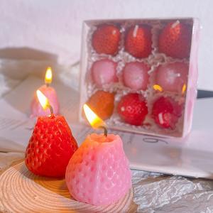 TOOWIN Fresh And Elegant Nine-Grid Strawberry Scented Candles, Perfect For Valentine'S Day Photo Props And Gifts - Product Image 4