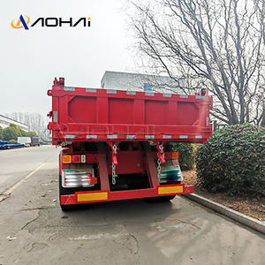 40-тонный грузовик 3-осевой задний самосвал Полуприцепы Трактор Гидравлический самосвал прицеп из железа - Product Image 3