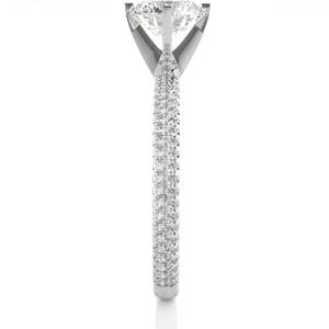 Bague solitaire ronde avec accents de diamants pour femmes - Product Image 4