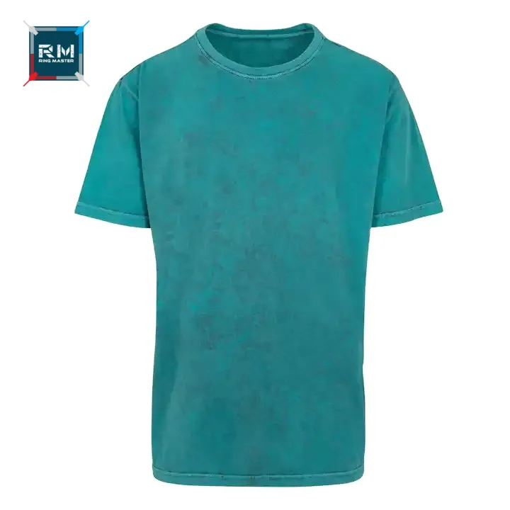 Camiseta de algodón 100% lavada con ácido de gran tamaño desteñida personalizada para hombre con logotipo personalizado, camisetas transpirables de verano para hombre con lavado ácido OEM