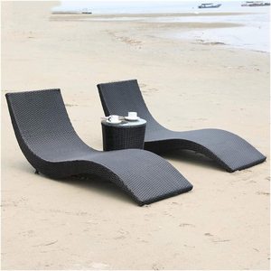 Chaise longue en poly rotin PRSB-016 avec coussin, style asiatique, pour hôtels, villas, parcs en plein air - Product Image 3