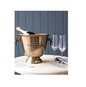 High Quantity Champagne Bucket Aluminum Ice Bucket Gold Color For Party Beverage Elegant Outdoor Travel Use Metal Ice Bucket