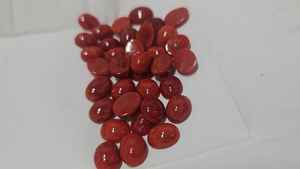 Piedra Preciosa de Coral Rojo Natural, Piedra Preciosa Suelta, Piedra Preciosa de Coral Rojo Italiano de Forma Ovalada para la Fabricación de Joyas - Product Image 3