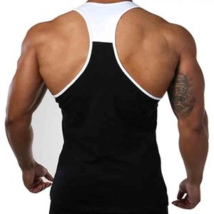 OEM Wholesale Custom Gym Stringer Tank Top Breathable Fitness Sports <b>Singlet</b> Casual Muscle Style Knitted T-Shirt Blank Pattern - Product Image 4