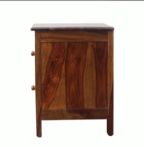 Table de chevet multifonctionnelle à 2 tiroirs en bois massif, moderne, personnalisée, polie et fabriquée à la main, pour l'entrée de la chambre à coucher. - Product Image 5