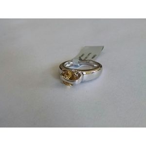 Anillo de Citrino Natural para Mujer Shah Gems, Plata de Ley 925, Patrón Geométrico, Material Principal Platino, Rodio, para Uso Diario - Product Image 1