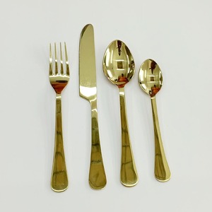 Meilleure vente en acier inoxydable plaqué or couteau fourchette cuillère ensemble incroyable poignée torsadée dans une boîte-cadeau Design élégant ensemble de couverts - Product Image 4