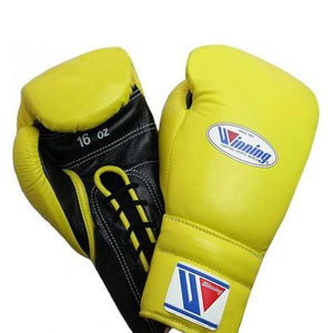 Gants de boxe de qualité supérieure, à lacets, avec logo personnalisé, en cuir véritable, pour la compétition et l'entraînement professionnel, en gros - Product Image 2