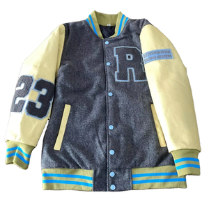 Chaqueta universitaria de lana de último diseño para hombre, parches bordados con cuello levantado de invierno, parches con logotipo personalizado, trabajo de chenilla - Product Image 1