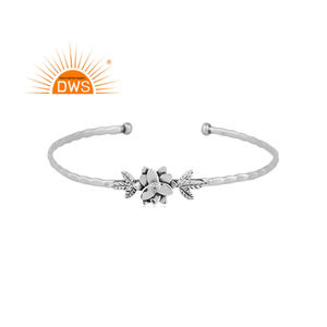 กำไลข้อมืออัญมณีสังเคราะห์สีเงินสเตอร์ลิงธรรมชาติผลิตตามสั่ง - Product Image 1