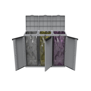 Pattumiera 3 Ante 102x39xh89 Cm Ecoline3 Terry - Product Image 1