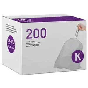 Bolsas de Basura simplehuman Code K Custom Fit con Cordón, en Paquetes Dispensadores, 100 Unidades, 35-45 Litros / 9.2-12 Galones, Blancas - Product Image 1