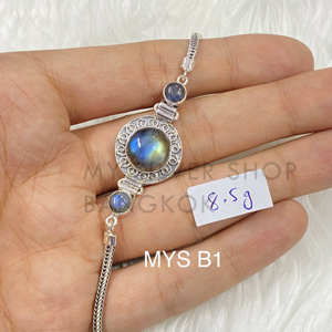 <b>Labradorite</b> <b>Bracelet</b> Original Handmade Silver Chain <b>Bracelet</b> With Natural Gemstone 925 Stamped Silver Wholesale Jewelry - Product Image 1