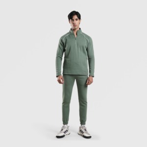 Sweat-shirt en tissu molletonné vert français, logo personnalisé, taille XL, fermeture éclair, design 3D, patchwork brodé, impression sérigraphique - Product Image 4
