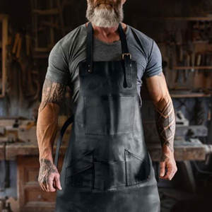ผ้ากันเปื้อนสำหรับเชฟทำจากหนังผ้ากันเปื้อนสำหรับทำอาหารกันน้ำใส่ได้ทุกเพศ - Product Image 6