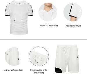 ชุดวอร์มแขนสั้นสองชิ้นสำหรับผู้ชายชุดวอร์มเสื้อเชิ้ตและชุดสั้นสำหรับฤดูร้อนงาน OEM ตามสั่ง - Product Image 4