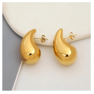 High Quality 18K PVD Gold Plated Stainless Steel <b>Hoop</b> <b>Earring</b> Lightweight Waterproof Ball Hollow <b>Fashionable</b> Stud <b>Earrings</b> - Product Image 4