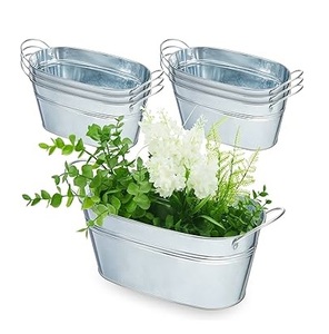 Jardinière ronde écologique en fer galvanisé classique pour le jardinage domestique et l'utilisation intérieure Pots de fleurs personnalisables de longue durée - Product Image 4