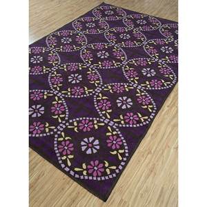 พรมลายดอกไม้แบบทอเรียบ ผลิตจากผ้าเรยอนเชนิลล์ สีชมพูและสีม่วง สำหรับใช้ในบ้าน รุ่น SDRC-04 - Product Image 2
