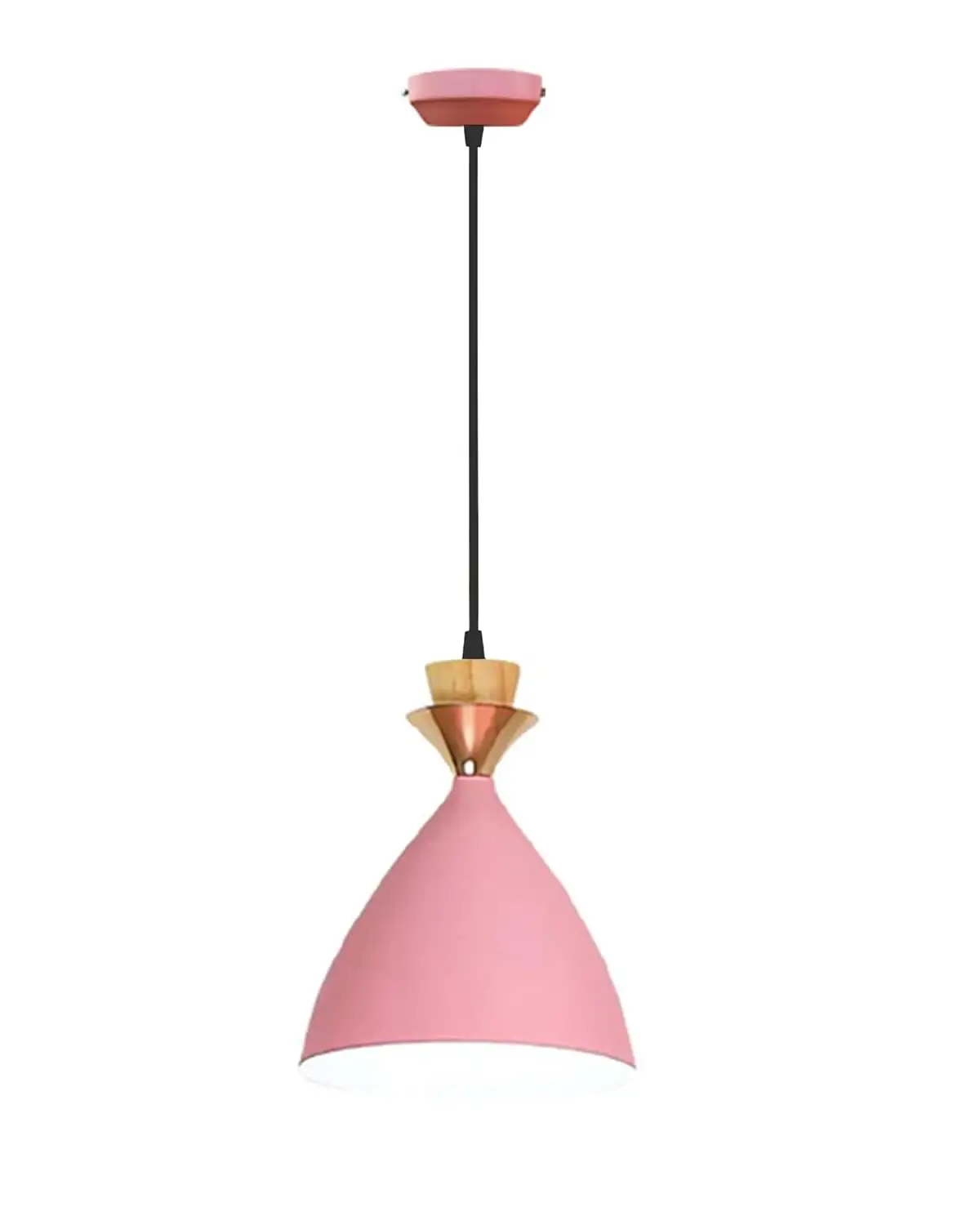 Màu hồng rộng hình trần ánh sáng pendent với màu vàng với màu sắc tùy chỉnh và kích cỡ với sizes16 x 16,25x20 cm