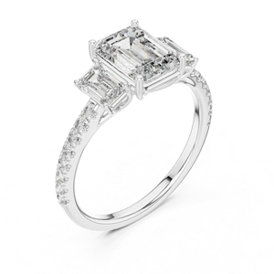 Anillo de Oro Rosa de 14K con Diamante Cultivado en Laboratorio con Corte Esmeralda para Mujer |   Joyería de Compromiso |   2.54 Ct Certificado IGI de Lujo - Product Image 5