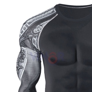 High Quality Breathable Long Sleeve <b>Compression</b> Gym <b>Shirt</b> for Men Hot Trending Rash Guard with <b>Custom</b> Logo Plain Fabric <b>Design</b> - Product Image 4