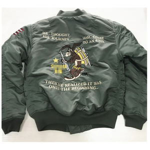 Vestes universitaires personnalisées de haute qualité Nouveau style tendance pour hommes Bomber à col de baseball Veste de vol M1 Veste de vol en toile d'hiver Motif de tissu - Product Image 4