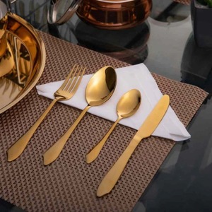 Ensemble de couverts en or élégant pour table à manger, couverts en acier inoxydable de qualité supérieure pour la maison, la cuisine, les mariages ou les fêtes, en provenance d'Inde - Product Image 6