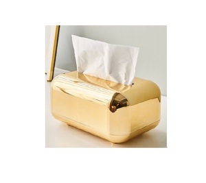 Caja de pañuelos de Metal chapada en oro de lujo para restaurante, caja de pañuelos de mesa india, nueva variedad, caja de Metal para sala de estar con revestimiento dorado - Product Image 4