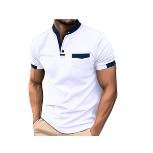 Vente en gros Polos respirants à manches courtes pour hommes OEM Logo personnalisé Slim Fit Casual Plain Golf Polo T-Shirt de tissu tricoté - Product Image 1