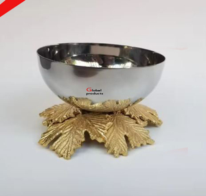 Cuenco de servicio de diseño con acabado dorado de metal de alta calidad 2025 para restaurante y bar de hotel - Product Image 5