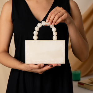 Bolso de Mano de Lujo Hecho a Mano, Duradero, Ecológico, Ligero, de Madera y Resina, con Diseño de Puntos, Cadena Cruzada, Logotipo Personalizado, Bolso de Noche - Product Image 1