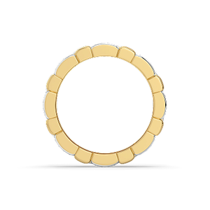 Yellow Gold Eternity Band <b>Ring</b> With Baguette Cut Diamonds Channel Setting Geometric Classic Style Unisex Wedding <b>Ring</b> - Product Image 2