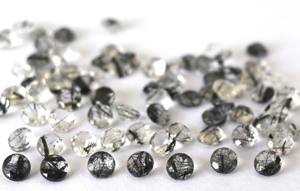 Quartz Rutile Noir Naturel 4mm Coupe Ronde-Quartz Rutile Noir Lâche Qualité Supérieure - Product Image 4