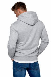 Sweat-shirt pour homme à col cheminée, design original, fermeture éclair asymétrique, boutonnière, double cordon de serrage, coupe ajustée, décontracté - Product Image 3