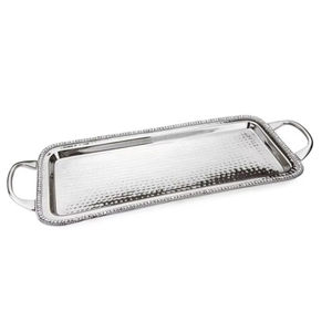<b>Royal</b> style stainless steel serving tray with hammered design for premium weddings banquets and celebrations - Product Image 1