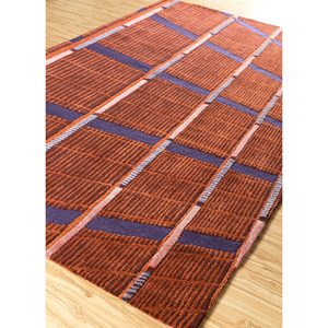 "Geometric <b>Red</b> & Orange Hand Tufted <b>Wool</b> & Viscose Home Rugs-3D Models 3D Rugs & Room Rugs" - Product Image 2
