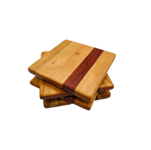 ชุดที่รองแก้วกาแฟแบบ2025ถาดรองแก้วไม้อุปกรณ์ตกแต่งโต๊ะทำจากไม้และหินดีไซน์หรูหรา4ชิ้น - Product Image 2