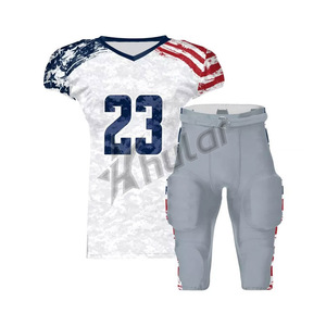 ชุดฟุตบอลอเมริกันแบบสั่งทำชุดเสื้อทีมฟุตบอลแบบระเหิดคุณภาพสูง OEM สินค้าต่างประเทศ - Product Image 1