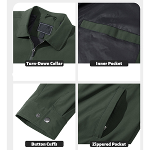 Chaqueta Cortavientos Transpirable para Hombre con Cuello Alto, Tejido Impermeable y Ligero, Corte Regular, Chaqueta Casual Moderna - Product Image 2