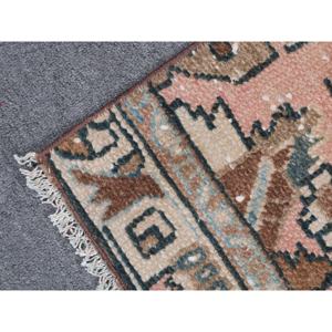 Alfombra Turca Vintage de 1.6x6.2 pies, Alfombra Azul Marrón Estilo Suroeste - Product Image 5